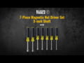 Klein Tools Nut Driver Set, Magnetic Nut Drivers, 3-Inch Shaft, 7-Piece (631M)