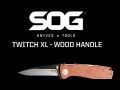 SOG Twitch XL Wood Handle Satin Folding Knife TWI24-CP