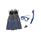 Image of Body Glove Azores Mask/Snorkel/Fin Snorkeling Set - Blue/Grey B0F19312