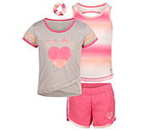 Image of Body Glove Girls' Three-Piece Gradient Heart Graphic Set 7-12 - Pink &amp; Peach 0816DF03