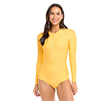 Image of Body Glove Smoothies Channel Cross-Over Long Sleeve Swimsuit - Canary C10F7532