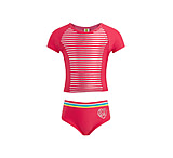 Image of Body Glove Girls' Striped Short-Sleeve Two-Piece Swimsuit 4-6X - Pink D29C700A