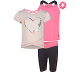 Image of Body Glove Girls' Three-Piece Foil Heart Logo Set 7-12 - Pink &amp; Black ECACB07D