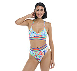Image of Body Glove Posy Ruth Fixed Triangle Swim Top - Multi 129E76E1