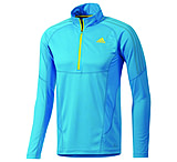 Image of Adidas Terrex Swft Long Sleeve 1/2 Zip Tee - Men's-Turquoise-Medium