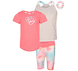 Image of Body Glove Girls' Three-Piece Tie-Dye Foil Heart Set 7-12 - Multi FB4A5906