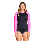 Image of Body Glove Basic Long Sleeve Raglan Fitted Rash Guard - Black/Pink 89FD3CC1
