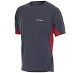 Image of Berghaus Tech SS Crew Neck Tee - Men's-Dark Grey/Red-Large