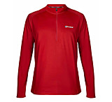 Image of Berghaus Tech Tee Base Zip LS - Men's Large - Dark Red / Red Dahlia