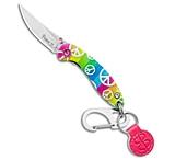 Image of Brighten Blades PEACE Keychain Frame Lock Knife Rainbow Aluminum 1.7 Satin DAAFE81A
