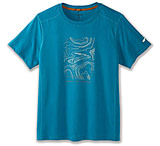 Brooks Distance Short Sleeve 2.0 - Men's, Pacific/BR Trail Run, S, 211453498.025