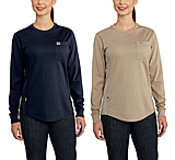 Image of Carhartt Flame-Resistant Womens Force Cotton Long Sleeve Crew T-Shirt