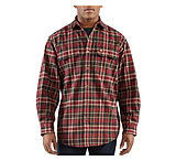 Image of Carhartt Hubbard Plaid Shirt - Men's-Dark Red-Small