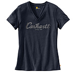 Image of Carhartt Lockhart Graphic Scrpt Logo Short Sleeve V-neck T-shirt - Women's