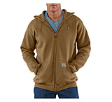 Image of Carhartt Midweight Hooded Zip-Front Sweatshirt - Men's-Brown Boot-XX-Large-Regular