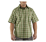 Image of Carhartt Standish Plaid Shortsleeve Shirt - Men's-Forest Green-X-Large