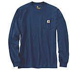 Image of Carhartt Workwear Pkt Long Sleeve T-shirt, Dark Cobalt Blue Heather - Men's