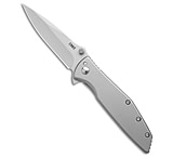 Image of CRKT Slag Spring Assisted Frame Lock Knife Stainless Steel 3 Bead Blast DD29B85D
