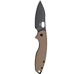 Image of CRKT Pilar III, Folding Knife, Stonewashed Finish, Silver, Brown G-10 Handle, Plain Edge, 2.97 Blade Length, D2 Steel, Frame Lock