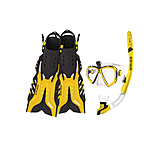 Image of Body Glove Passage Mask/Snorkel/Fin Snorkeling Set - Yellow/White/Black 2D4BF1BE