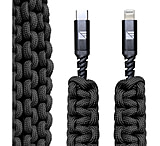 Dark Energy Lightning to C Paracord Cable, Black, IND-LCC03BKBK