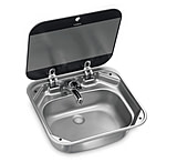Image of Dometic VA8000 Series Square Sink with 1-Hole Faucet &amp; Glass Cover 63A5EFF0