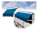 Image of DOMETIC Elite Woven Acrylic Window Awning With Weathershield - 54&quot; Blue Shadow