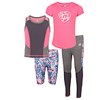 Image of Body Glove Girls' Four-Piece Diamond-Print Set 7-12 - Aqua &amp; Pink 92B7EC67