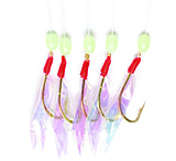 Image of Eagle Claw Lazer Sharp Bait Rig, Urethane Flash Wings, Five Size 8 Gold Hooks, 19in Line