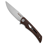 Image of EIKONIC Knife Company Eikonic Aperture Liner Lock Folding Knife Brown Canvas Micarta 3.2 Satin CD2BF844