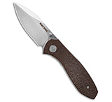 Image of EIKONIC Knife Company Eikonic Kasador Liner Lock Folding Knife Brown Canvas Micarta 2.9 Satin 58AB30C1