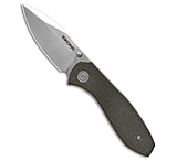 Image of EIKONIC Knife Company Eikonic Kasador Liner Lock Folding Knife Olive Micarta 2.9 Satin EFB6F1C5