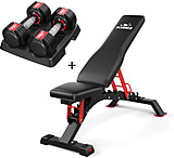 Image of Flybird Fitness 15lb Weight Pro Bench Dumbbells Bundle Set