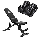 Image of Flybird Fitness 25lb Weight Bench Dumbbells Bundle Set With Waist Pad