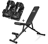 Image of Flybird Fitness 25lb Weight Bench Dumbbells Bundle Set