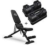 Image of Flybird Fitness 55lb Weight Bench Dumbbells Set With Waist Pad 1