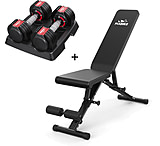 Image of Flybird Fitness Fb149 Weight Bench Dumbbells Bundle Set 15lb