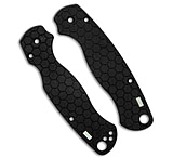 Image of Glow Rhino Spyderco Paramilitary 2 Honeycomb Black G-10 Scales - Green Tritium 03F697DD