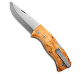 Image of Helle Knives Nipa Lockback Knife Curly Birch Wood 2.72 Satin #657 6B9BD614