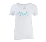 Image of HUK Performance Fishing W Script Vneck Tops, Short Sleeve - Womens