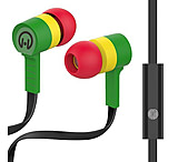 Image of HyperGear Low Ryder Earphones w/Mic, Grn/Yel/Red