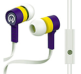 Image of HyperGear Low Ryder Earphones w/Mic, Wht/Purp/Yel