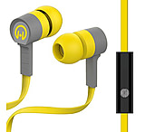 Image of HyperGear Low Ryder Earphones w/Mic, Yellow/Grey