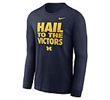 Image of Jordan Men's Michigan Sideline Slogan Jordan Brand Dri-FIT College Long-Sleeve T-Shirt in Blue 0JEW41SMWN-H2B 30C9A95A