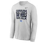 Image of Jordan Men's North Carolina Sideline Slogan Jordan Brand Dri-FIT College Long-Sleeve T-Shirt in Grey 0JEW0BBNCN-H2B 9DA00617