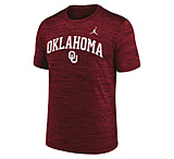 Image of Jordan Men's Oklahoma Primetime Arch Logo Velocity Jordan Brand Dri-FIT College T-Shirt in Red NKPQ69WOKN-VFM 1BEBC990