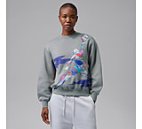 Image of Jordan Women's Jordan Brooklyn Graphic Crew-Neck Sweatshirt in Grey IQ7451-073 3550BF9C