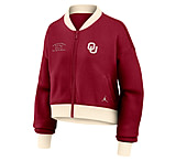 Image of Jordan Women's Oklahoma Academic Jordan Brand College Oversized Cropped Full-Zip Bomber Jacket in Red 0J0M0E8IOKN-XVR A50DCACB