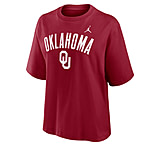Image of Jordan Women's Oklahoma Arch Over Logo Boxy Jordan Brand College T-Shirt in Red 0JCM69WOKN-KMG 26B3895B