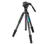 Image of Leofoto LX-254CT/BV-5B Reversible Travel Tripod w/ Bino Fluid Head Kit